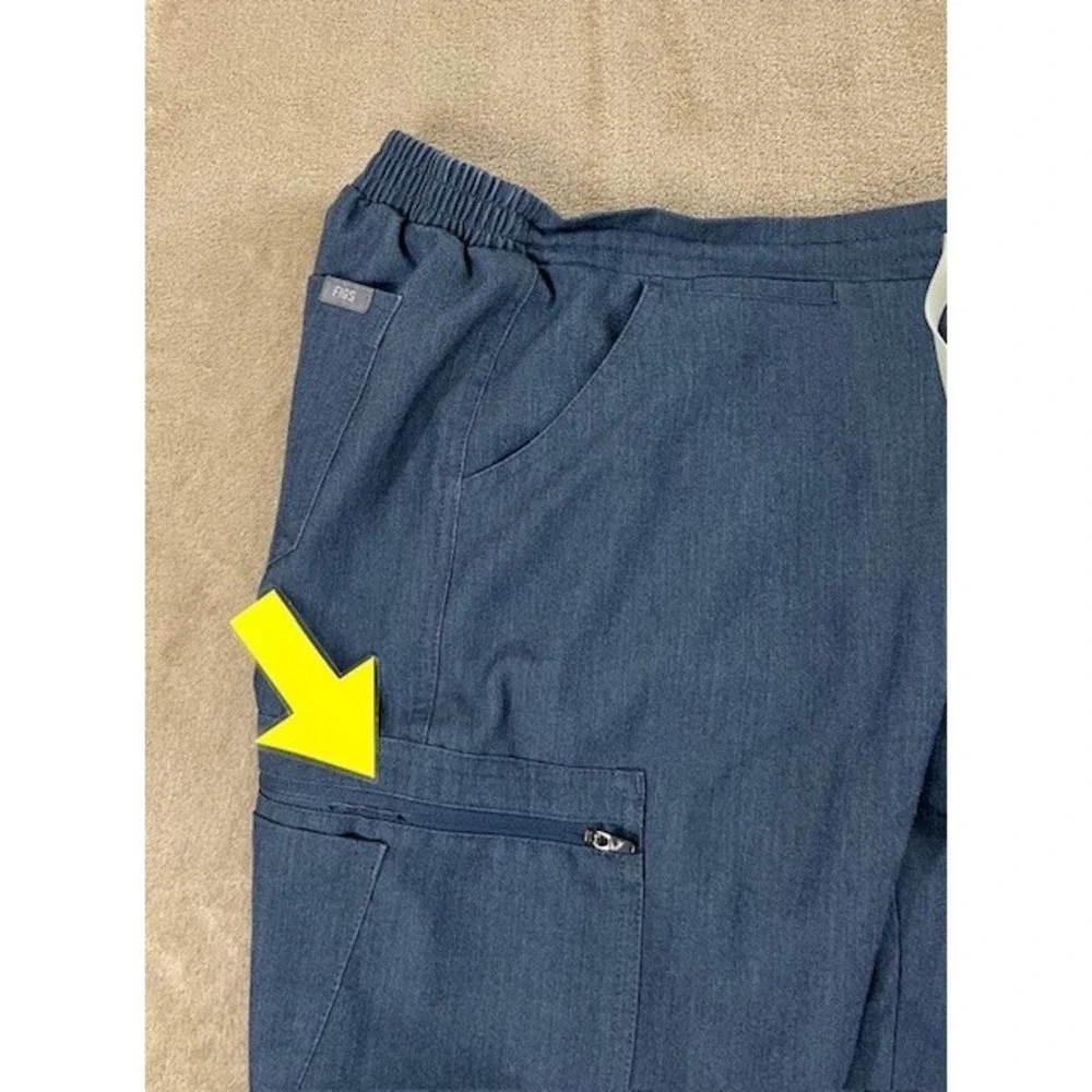 Figs pants women's size XS blue Cargo Scrub‎ Pull On T2000R technical collection